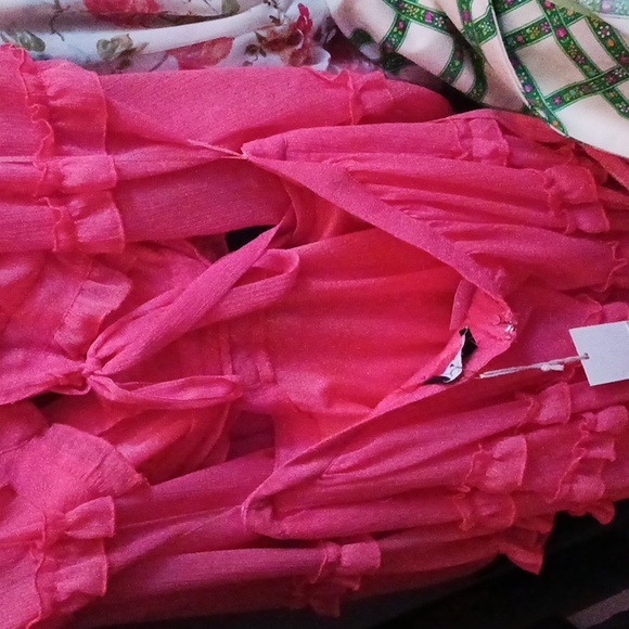 VICI X Fate | NWT XL Peach Cutout Dress Lace Back Ruffle - Picture 12 of 12